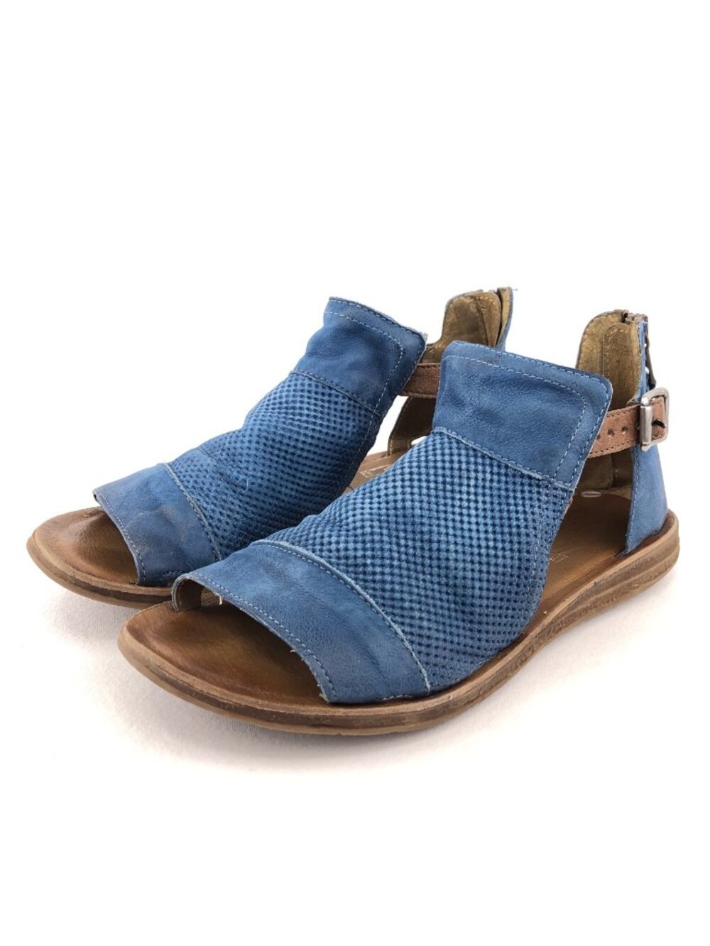 Miz Mooz Fiona Blue Leather Sandals - Picture 3 of 14